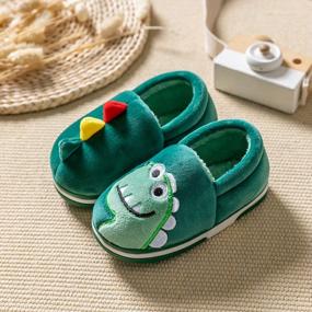 img 3 attached to Keep Your Kids Warm & Cozy: Plush Memory Foam House Slippers For Boys & Girls - Perfect For Winter Indoor Use!