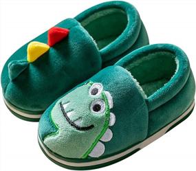 img 4 attached to Keep Your Kids Warm & Cozy: Plush Memory Foam House Slippers For Boys & Girls - Perfect For Winter Indoor Use!