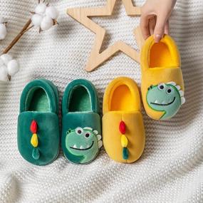 img 2 attached to Keep Your Kids Warm & Cozy: Plush Memory Foam House Slippers For Boys & Girls - Perfect For Winter Indoor Use!