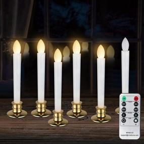 img 4 attached to Set The Mood With Golden CelebrationLight Window Candles - Remote And Timer Included - 6 Pack