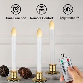 img 2 attached to Set The Mood With Golden CelebrationLight Window Candles - Remote And Timer Included - 6 Pack