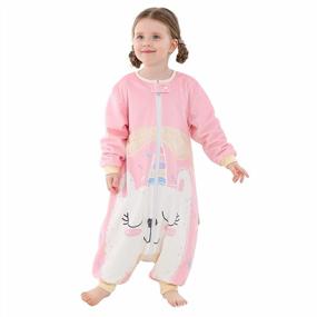 img 4 attached to MICHLEY Kids Winter Wearable Blanket Sleeping Bag Sack With Feet, Long Sleeve Swaddle For Boys Girls, Penguin Design, 5-6 Years