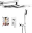 cobbe complete shower system with rainfall showerhead and handheld - includes rough-in valve body and trim for bathroom faucet set logo