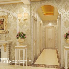 img 1 attached to QIHANG European Style 3D Damask Pearl Powder Non-Woven Wallpaper Roll - Beige Color 5.3㎡