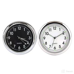 img 4 attached to 🕒 2 Pack Car Clock - Mini Quartz Analog Dashboard Time Air Vent Stick-On Clock Watch for Car Decoration, Universal and Luminous - JEDEW