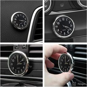 img 1 attached to 🕒 2 Pack Car Clock - Mini Quartz Analog Dashboard Time Air Vent Stick-On Clock Watch for Car Decoration, Universal and Luminous - JEDEW