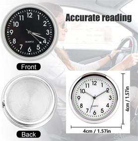 img 3 attached to 🕒 2 Pack Car Clock - Mini Quartz Analog Dashboard Time Air Vent Stick-On Clock Watch for Car Decoration, Universal and Luminous - JEDEW