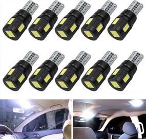 img 4 attached to CIIHON T10 194 168 LED Light Bulbs 800LM White 6000K 5730 SMD 2825 159 W5W Replacement Car Interior Dome Map Door Courtesy Ambient Lights