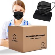 1000pcs usa made medical grade 3-ply disposable face mask (10 boxes, 100pcs/box) - black protection for adults логотип