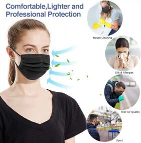 img 1 attached to 1000Pcs USA Made Medical Grade 3-Ply Disposable Face Mask (10 Boxes, 100Pcs/Box) - Black Protection For Adults