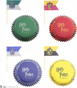 img 3 attached to Cinereplicas - Muffin/Cupcake Boxes (X 96) + Harry Potter Flags (X 96) - Warner Bros Licensed Product - 24 Boxes And Flags Per House - Edible Ink