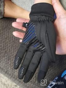 img 6 attached to Водонепроницаемые детские зимние перчатки с сенсорным экраном YukiniYa: теплая и мягкая подкладка для мальчиков и девочек от 3 до 15 лет в черном цвете.