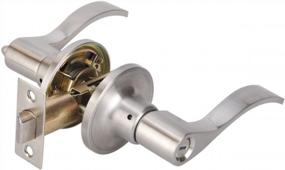 img 2 attached to Tustin Door Handle Lever With Traditional Wave Design In Brushed Nickel For Bed/Bath Privacy
