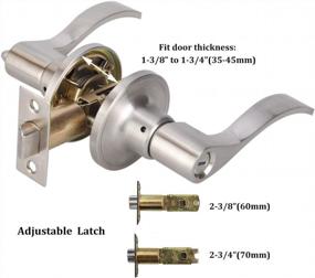 img 3 attached to Tustin Door Handle Lever With Traditional Wave Design In Brushed Nickel For Bed/Bath Privacy