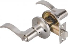 img 1 attached to Tustin Door Handle Lever With Traditional Wave Design In Brushed Nickel For Bed/Bath Privacy