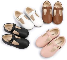 img 3 attached to BeBiGoi Toddler Little Princess Uniform Girls' Shoes - Flat Dress Shoes