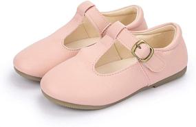 img 1 attached to BeBiGoi Toddler Little Princess Uniform Girls' Shoes - Flat Dress Shoes