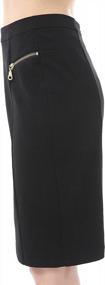 img 3 attached to Phistic Black Roxanne Ponte Pencil Skirt With Zipper Detailing - Size 8 For Women