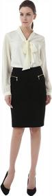 img 1 attached to Phistic Black Roxanne Ponte Pencil Skirt With Zipper Detailing - Size 8 For Women
