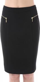 img 4 attached to Phistic Black Roxanne Ponte Pencil Skirt With Zipper Detailing - Size 8 For Women