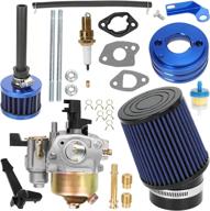 🔧 grehua carburetor upgrade with air filter adapter, mini air filter jet kit – fits predator 212cc 6.5 hp gx160 gx200 196cc baja mb200 ct200u bt200x kt196 ct200u-ex – stage 1 go kart mini bike race (blue) логотип