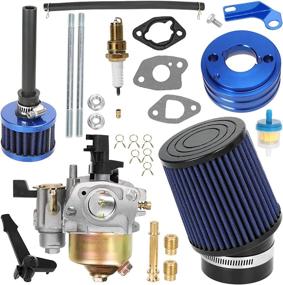 img 4 attached to 🔧 GREHUA Carburetor Upgrade with Air Filter Adapter, Mini Air Filter Jet Kit – Fits Predator 212cc 6.5 Hp Gx160 Gx200 196cc Baja MB200 CT200U BT200X KT196 CT200U-ex – Stage 1 Go Kart Mini Bike Race (Blue)