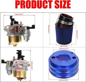 img 3 attached to 🔧 GREHUA Carburetor Upgrade with Air Filter Adapter, Mini Air Filter Jet Kit – Fits Predator 212cc 6.5 Hp Gx160 Gx200 196cc Baja MB200 CT200U BT200X KT196 CT200U-ex – Stage 1 Go Kart Mini Bike Race (Blue)