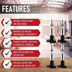 img 3 attached to 🔥 Set of 4 Ignition Coil Packs - Replacements for 06A905155D, 06B905115R - Compatible with Audi & Volkswagen Vehicles - 1.8T MK4 Jetta, Golf, GTI, Passat, A4, A4 Quattro, A6 2.7T, Allroad 2.7T, TT Quattro