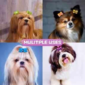 img 2 attached to Choose 10Pairs Rhinestone Grooming Accessories Dogs