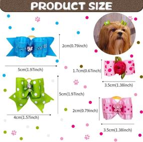 img 3 attached to Choose 10Pairs Rhinestone Grooming Accessories Dogs