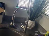 img 1 attached to 🚰 Friho Lead-Free Stainless Steel Single Handle Pull Out Sprayer Spring Bar Sink Kitchen Faucet - Commercial Brushed Nickel Finish review by Carson Zoberman