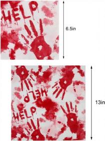 img 3 attached to 96PCS Halloween Decorations Disposable Tableware Bloodstained Napkins For Themed Party - Pandecor