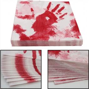 img 1 attached to 96PCS Halloween Decorations Disposable Tableware Bloodstained Napkins For Themed Party - Pandecor