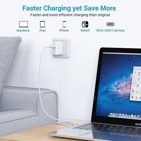 img 3 attached to 💪 Powerful 96W USB-C Charger for Mac Book Pro 16/15/13, MacBook Air 13, iPad Pro, Galaxy, Pixel, Thunderbolt 3 Port | LED Indicator | 6.6ft 5A USB-C to C Cord Included