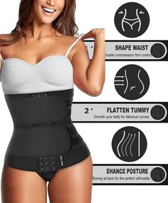 img 2 attached to Get Your Dream Waistline With HOPLYNN Neoprene Sweat Waist Trainer Corset