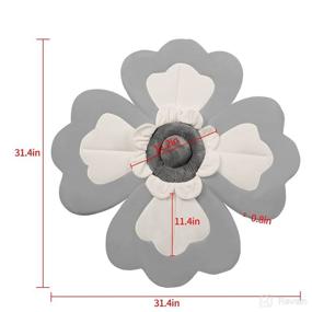 img 3 attached to 🌼 4 Petal Flower Babybath Pad: Soft Seat Support for Quick-Drying Infant Bathing - White-Gray