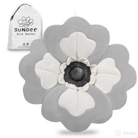 img 4 attached to 🌼 4 Petal Flower Babybath Pad: Soft Seat Support for Quick-Drying Infant Bathing - White-Gray