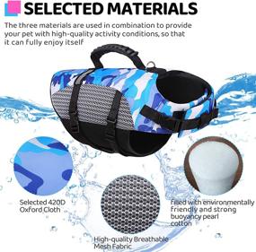 img 3 attached to MAZORT Dog Life Jacket: Reliable Ripstop Swim Vest for Boating & Water Safety, Camo Pet Floatation Swimsuit with Rescue Handle - X-Large Blue