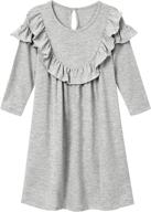 perfashion toddler ruffle sleeve burgundy girls' clothing : dresses логотип