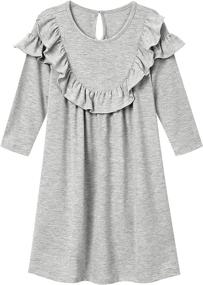 img 4 attached to Perfashion Toddler Ruffle Sleeve Burgundy Girls' Clothing : Dresses