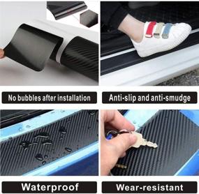 img 1 attached to 🚪 MAXDOOL 4Pcs Charger Door Sill Protector: Reflective 4D Carbon Fiber Leather Sticker for Stylish Door Entry Guard & Scuff Plate Protection - Auto Accessories (White)