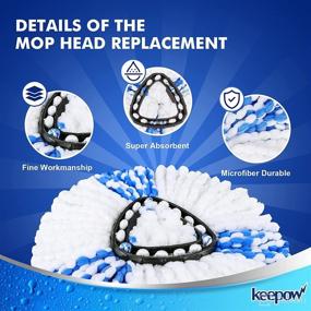 img 2 attached to KEEPOW RinseClean Spin Mop Replacement Head, 4 Pack Microfiber Mop Refills - Compatible with EasyWring RinseClean 2 Tank System - Ideal for Efficient Floor Cleaning, White