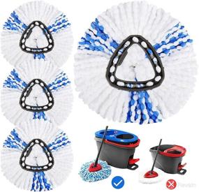 img 4 attached to KEEPOW RinseClean Spin Mop Replacement Head, 4 Pack Microfiber Mop Refills - Compatible with EasyWring RinseClean 2 Tank System - Ideal for Efficient Floor Cleaning, White