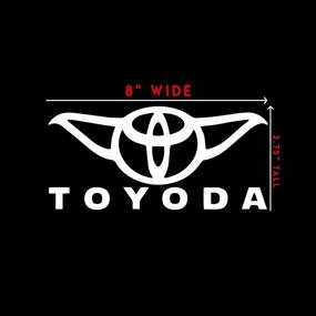 img 1 attached to 🔥 Eye-Catching Toyoda Parody Sticker Decal: Notebook, Car, Laptop - 8" x 3" (White)