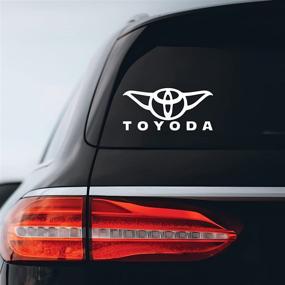 img 4 attached to 🔥 Eye-Catching Toyoda Parody Sticker Decal: Notebook, Car, Laptop - 8" x 3" (White)