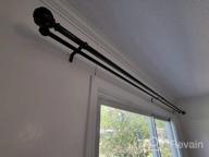 img 1 attached to KAMANINA 1 Inch Double Curtain Rods 36-72 Inches (3-6 Feet) Telescoping Drapery Window Rod With Netted Texture Finials, Black review by Mike Kimball