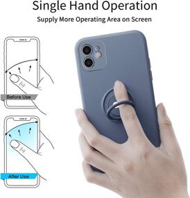 img 1 attached to 📱 ICONFLANG iPhone 12 Case - Compatible Cover for iPhone 12 6.1 Inch with Ring Holder Kickstand, Magnetic Car Mount Compatible, Anti-Scratch Shock Absorption - Gray