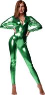 niliker womens liquid metallic catsuit women's clothing - jumpsuits, rompers & overalls logo