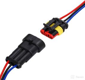 img 1 attached to 🔌 HIFROM 10 Kit: Waterproof Car Electrical Connectors Plug Socket Kit with 10cm Wire - AWG Gauge Marine - Male & Female (2 + 3 + 4 Pin)