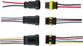 img 4 attached to 🔌 HIFROM 10 Kit: Waterproof Car Electrical Connectors Plug Socket Kit with 10cm Wire - AWG Gauge Marine - Male & Female (2 + 3 + 4 Pin)